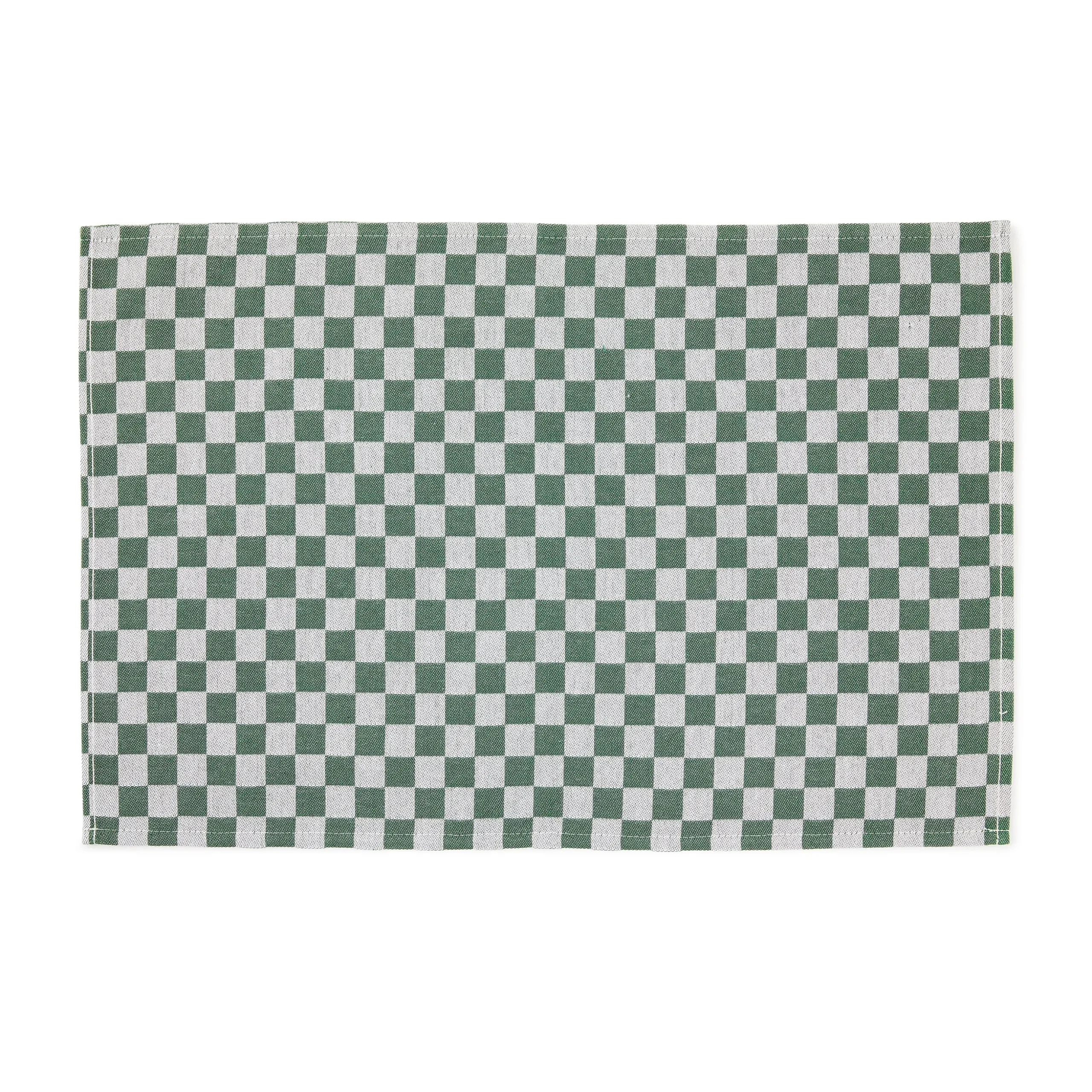 Dark Green Check Placemat, Set of 4