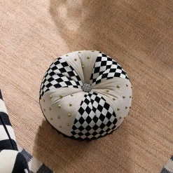 Diamond and Dot Footstool