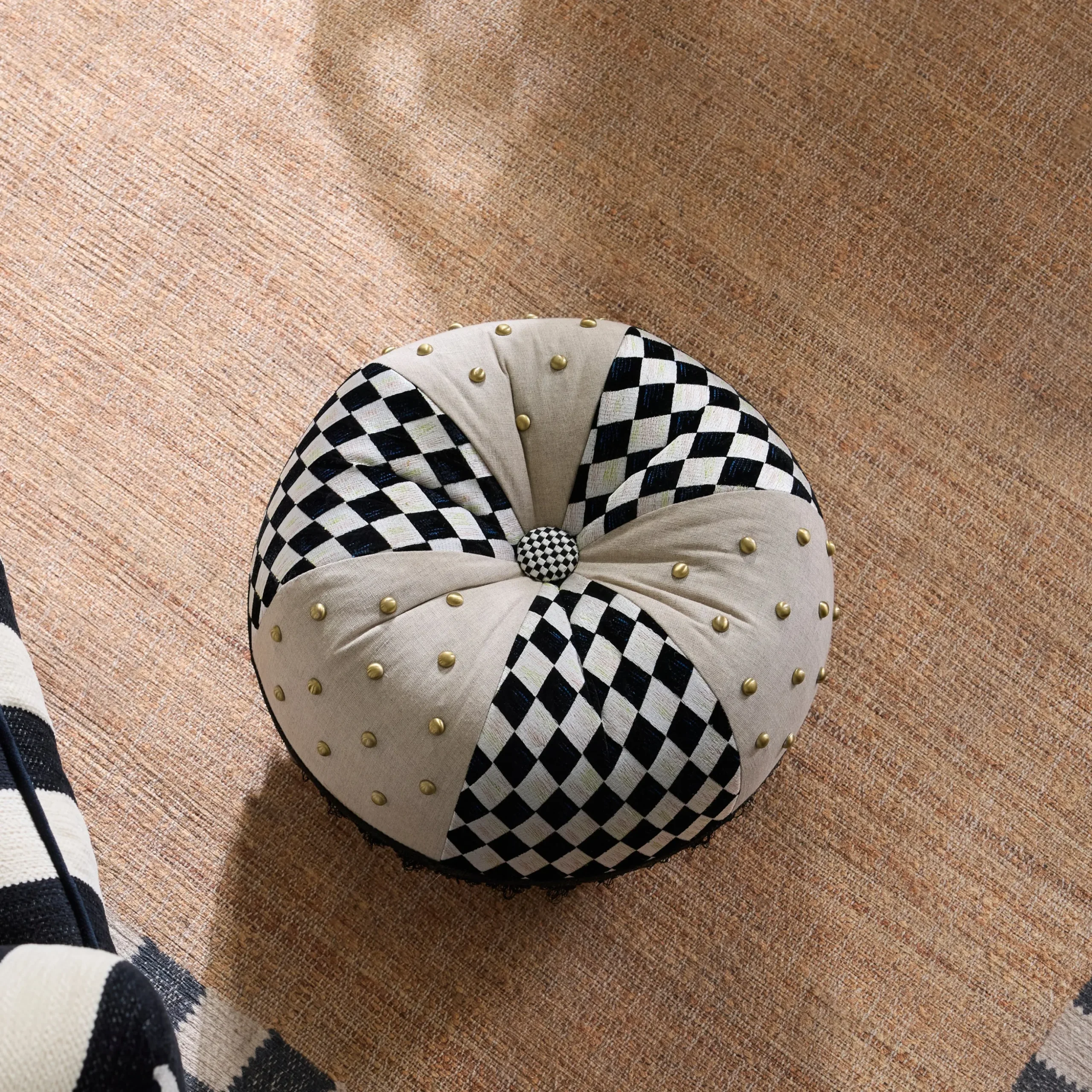 Diamond and Dot Footstool