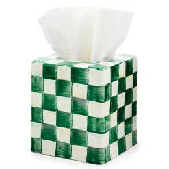 Emerald Check Boutique Tissue Box Cover