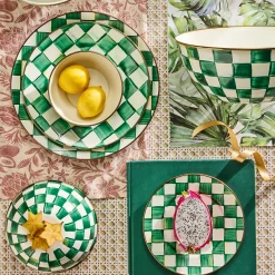 Emerald Check Charger/Plate