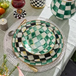 Emerald Check Charger/Plate