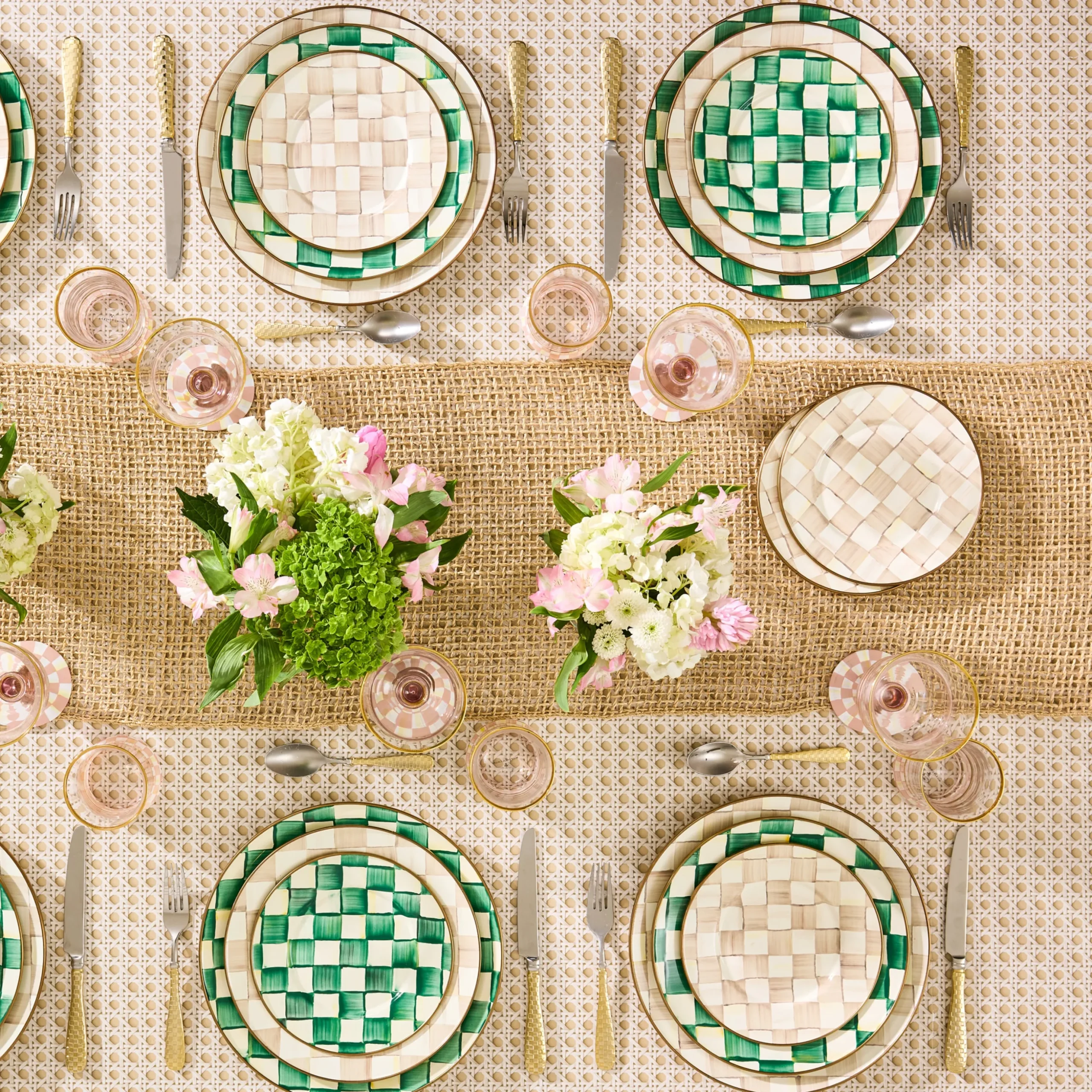 Emerald Check Charger/Plate