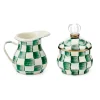 Emerald Check Creamer & Sugar Bowl Set