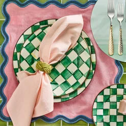 Emerald Check Dinner Plate