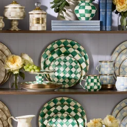 Emerald Check Dinner Plate