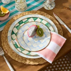 Emerald Check Dinner Plate