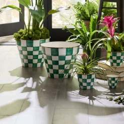 Emerald Check Extra Large Garden Pot