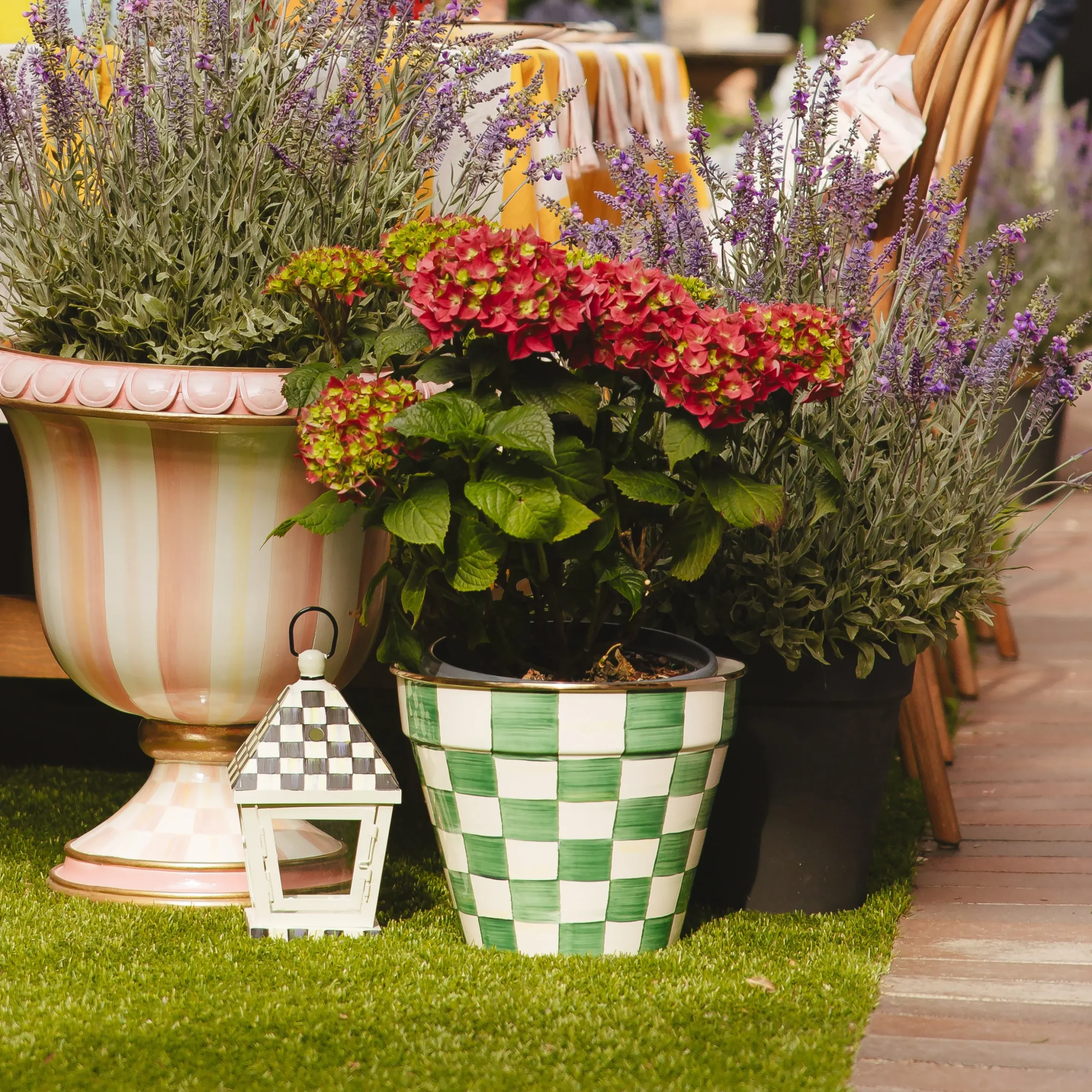 Emerald Check Extra Large Garden Pot