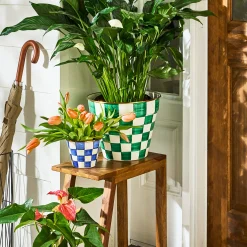 Emerald Check Extra Large Garden Pot