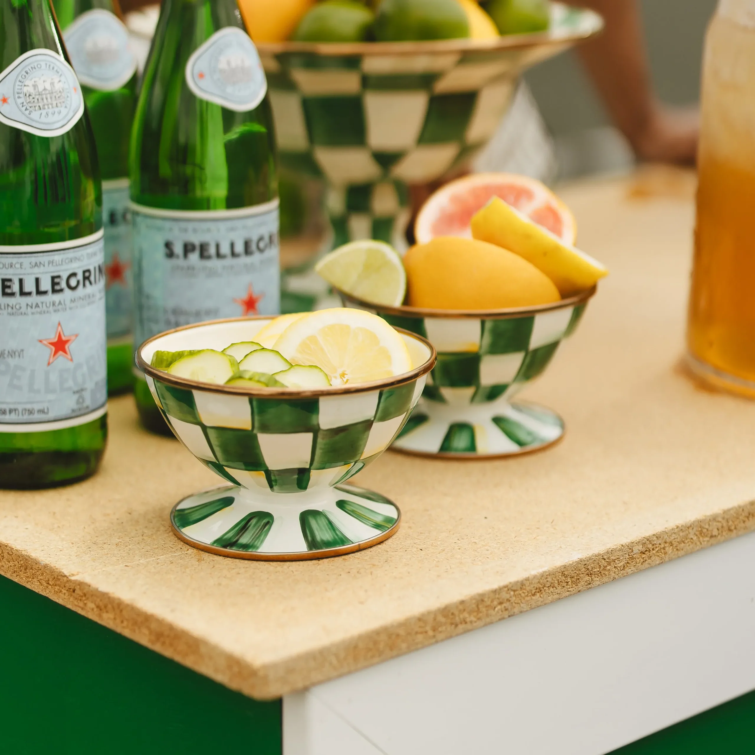 Emerald Check Ice Cream Dish
