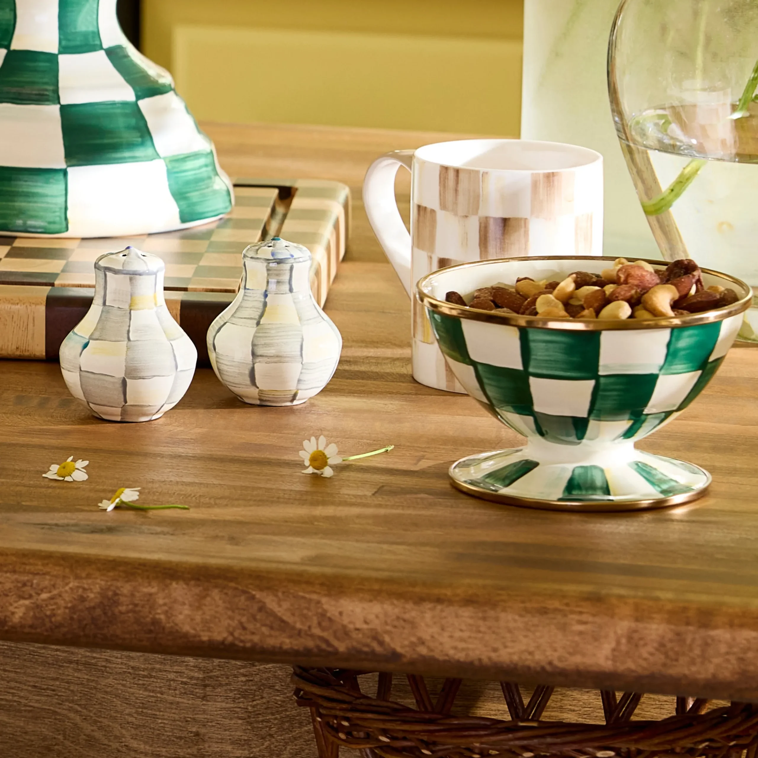 Emerald Check Ice Cream Dish