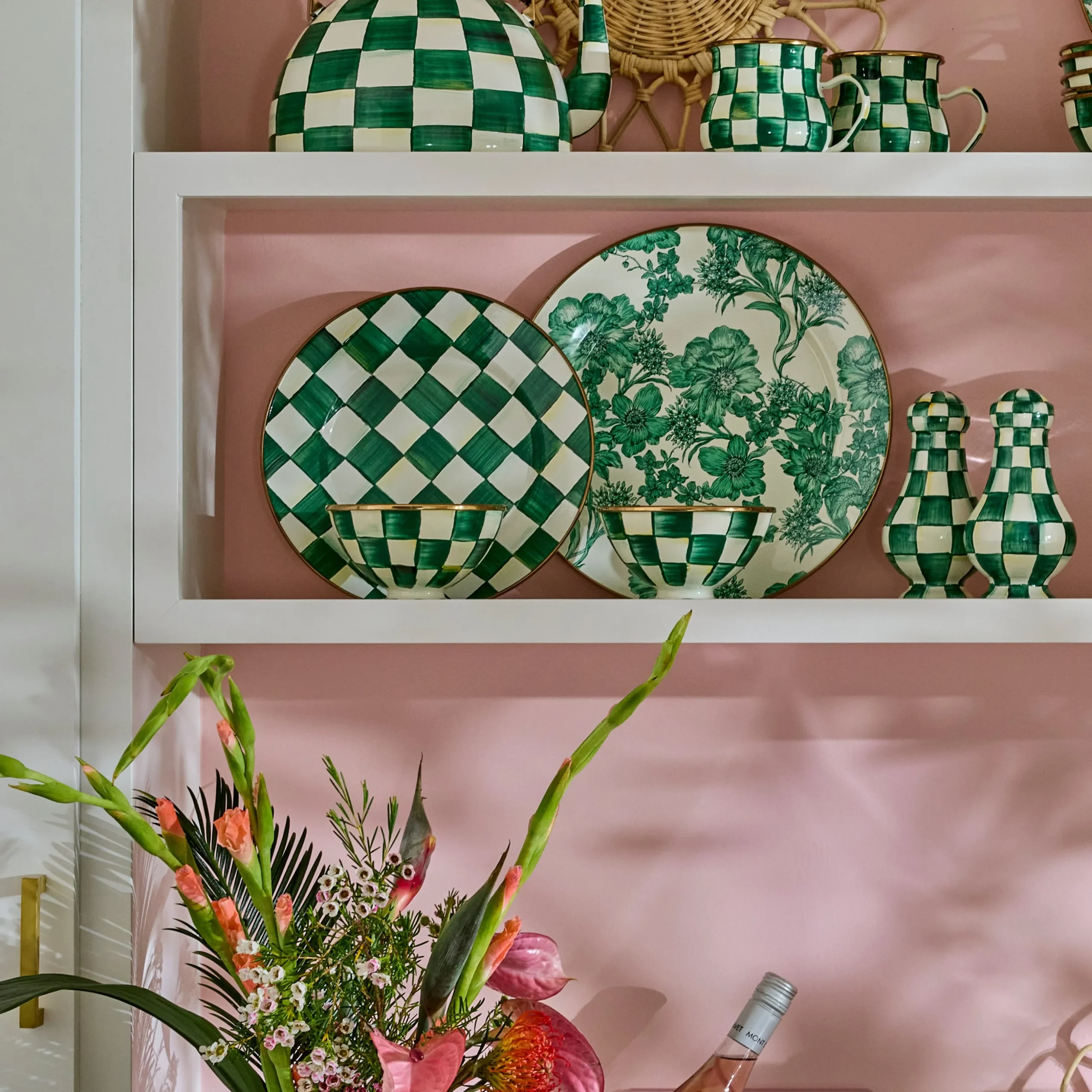 Emerald Check Ice Cream Dish