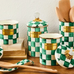 Emerald Check Large Canister
