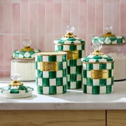Emerald Check Large Canister