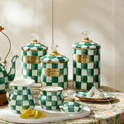 Emerald Check Large Canister