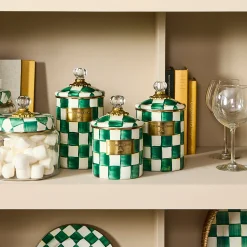 Emerald Check Large Canister