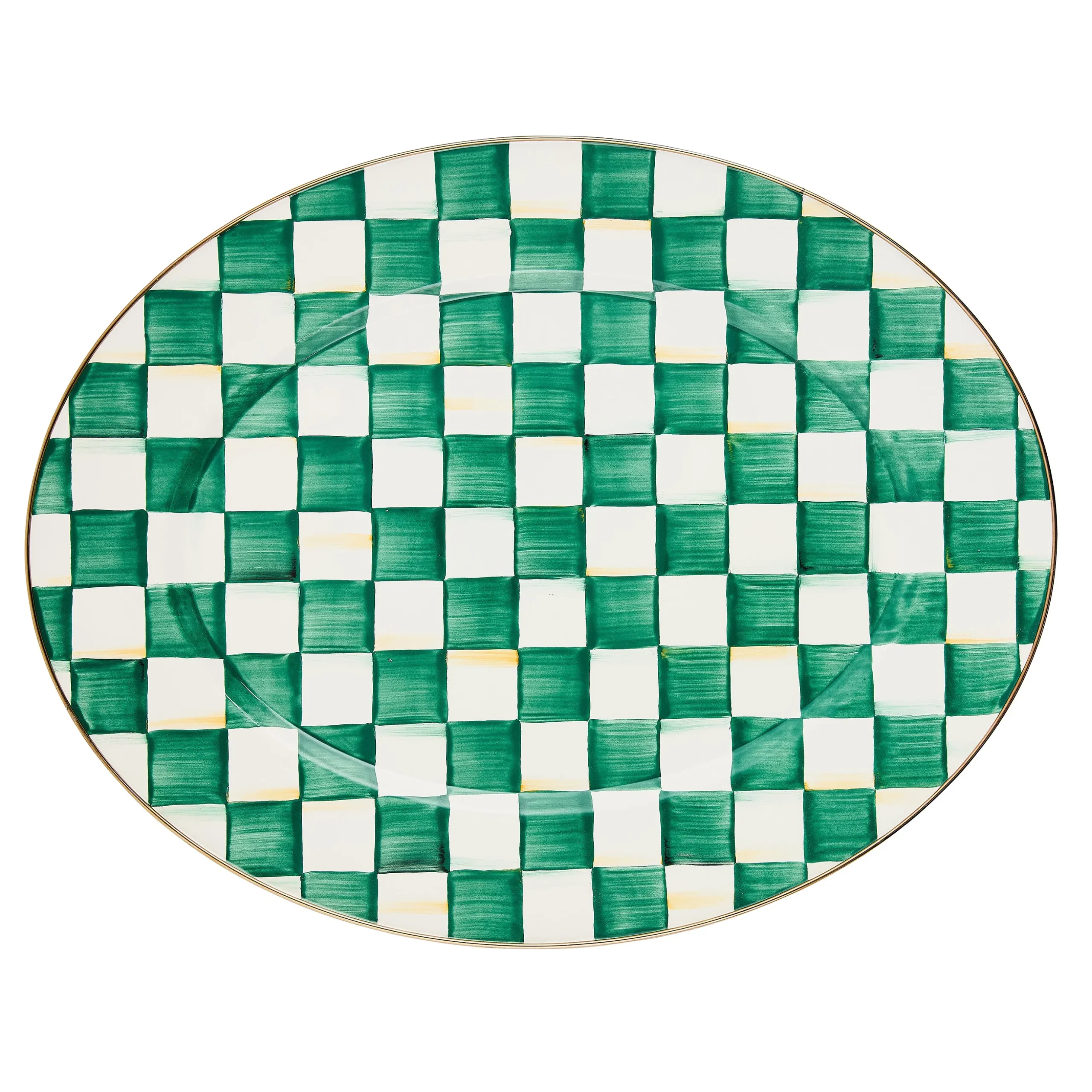 Emerald Check Large Oval Platter
