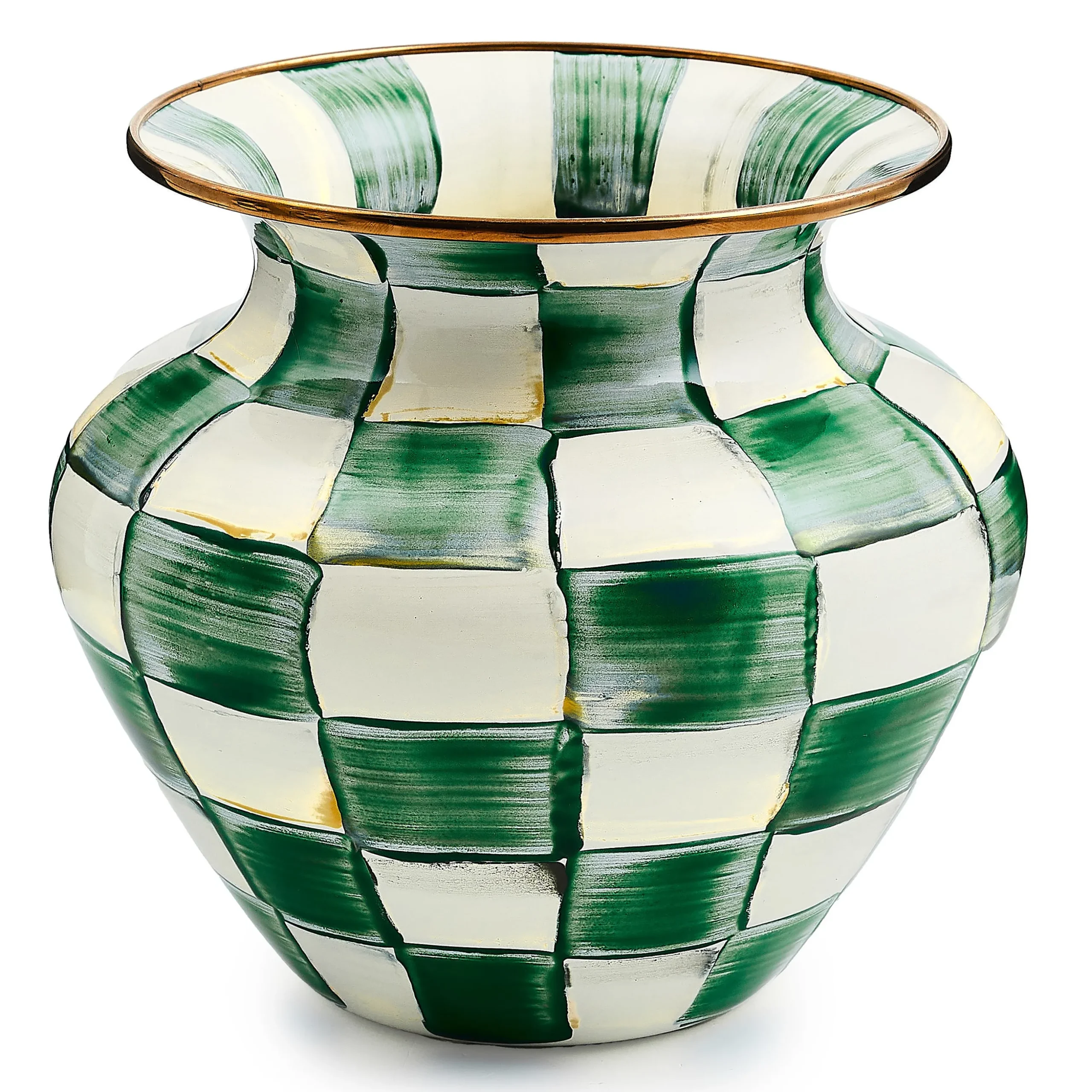 Emerald Check Large Vase
