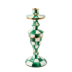 Emerald Check Medium Candlestick