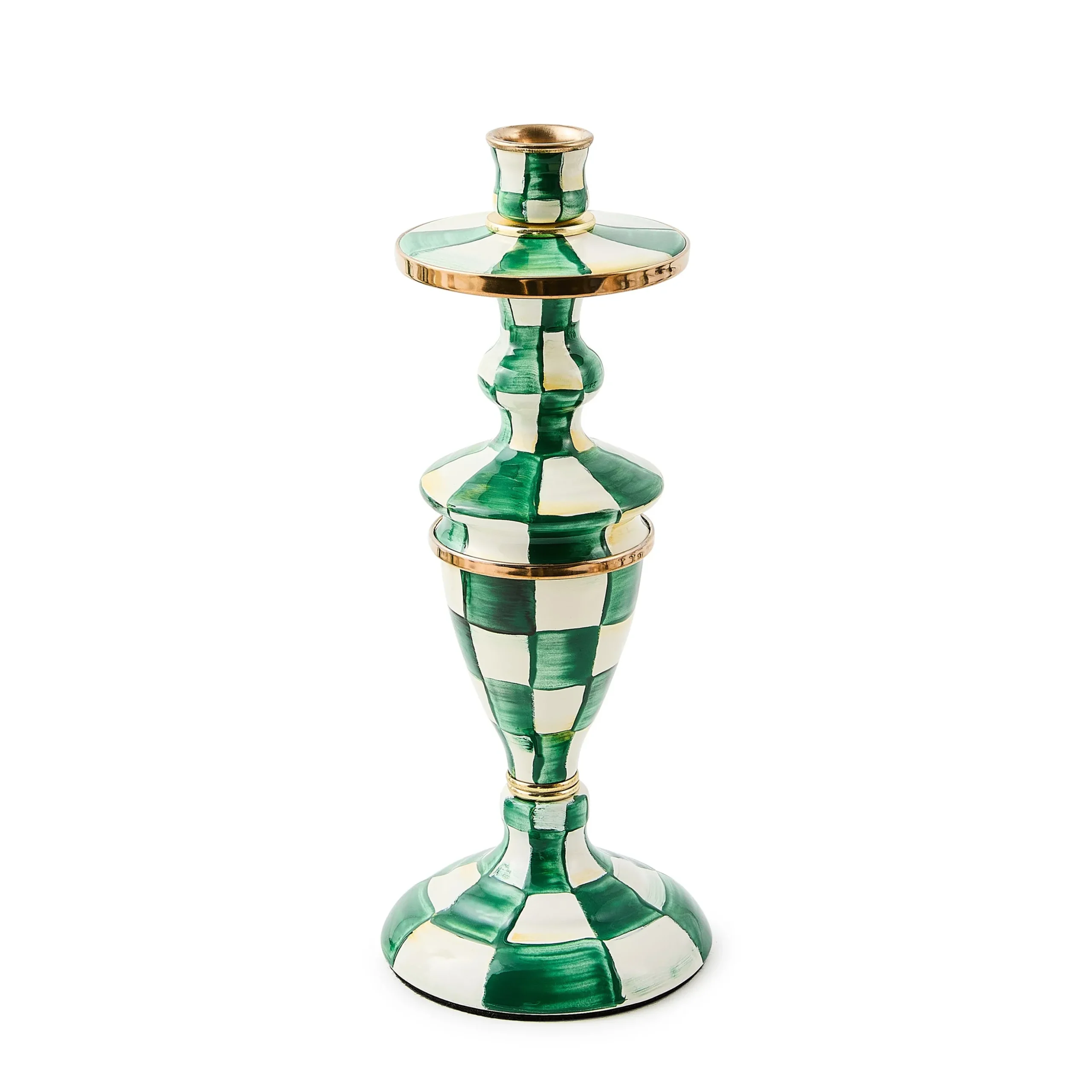 Emerald Check Medium Candlestick