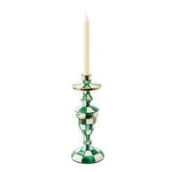 Emerald Check Medium Candlestick