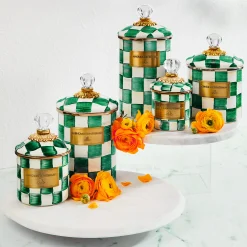 Emerald Check Medium Canister