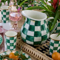 Emerald Check Pitcher