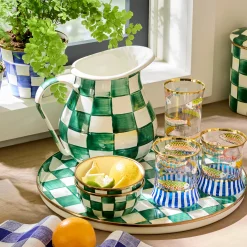 Emerald Check Pitcher