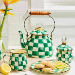 Emerald Check 2 Quart Tea Kettle
