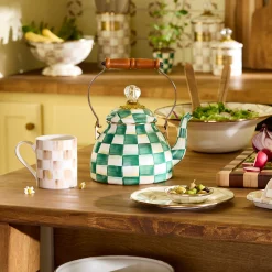 Emerald Check 2 Quart Tea Kettle