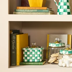 Emerald Check Recipe Box