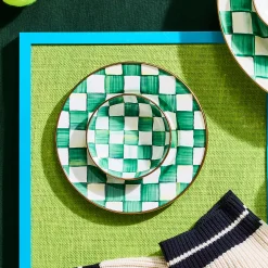 Emerald Check Relish Dish