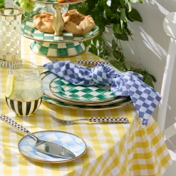 Emerald Check Salad Plate