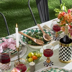 Emerald Check Salad Serving Set