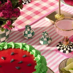 Emerald Check Salt & Pepper Shakers
