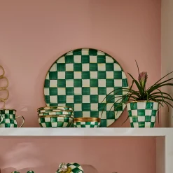 Emerald Check Serving Platter