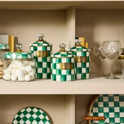 Emerald Check Small Canister