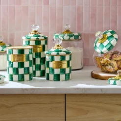 Emerald Check Small Canister