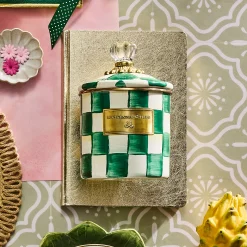Emerald Check Small Canister