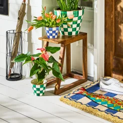 Emerald Check Small Garden Pot