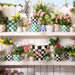 Emerald Check Small Garden Pot