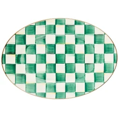 Emerald Check Small Oval Platter