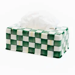 Emerald Check Standard Tissue Box Cover