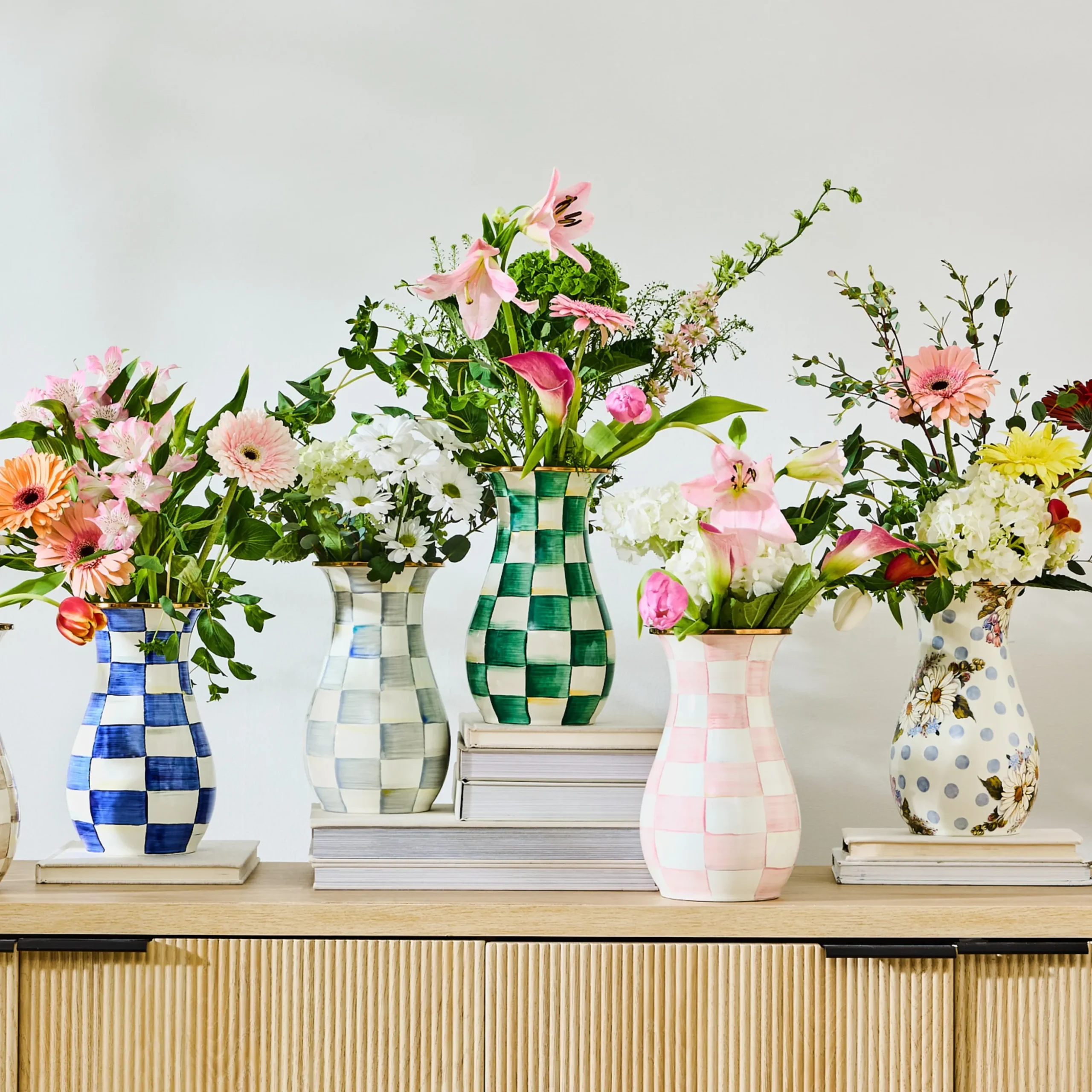 Emerald Check Tall Vase