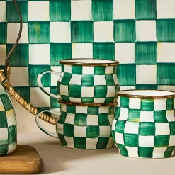Emerald Check Teacup