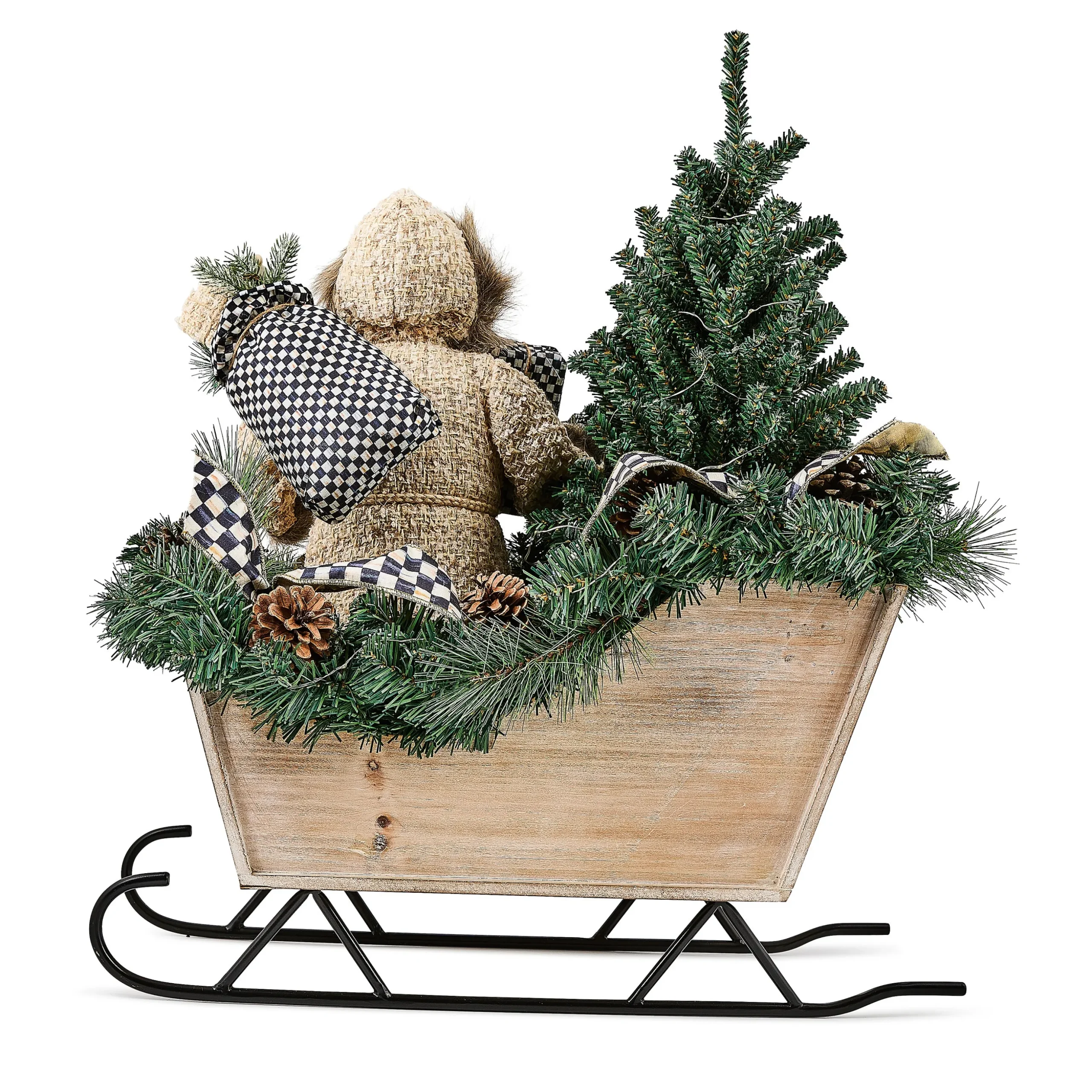 Farmhouse Illuminated Santa in Sleigh