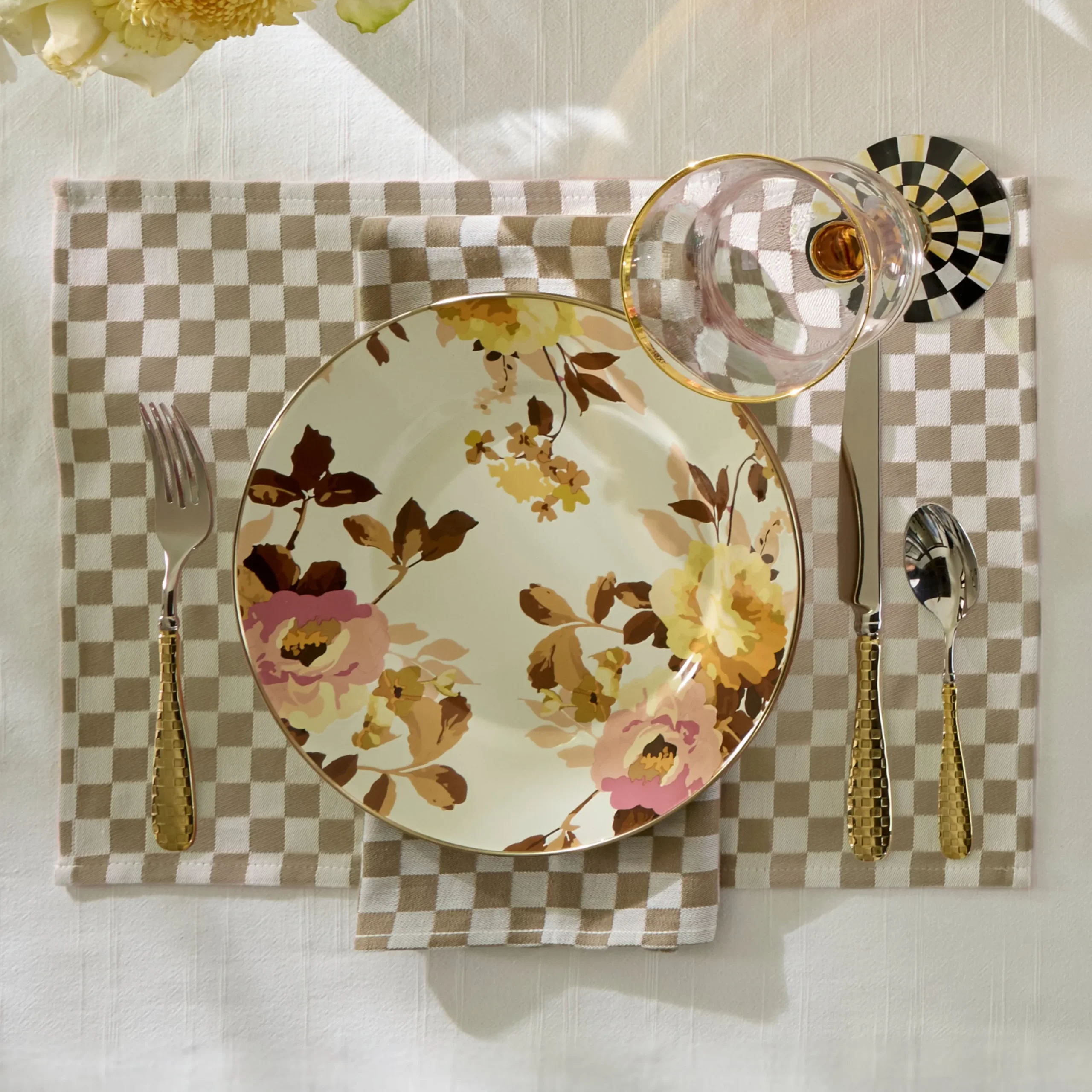Flax Check Placemat, Set of 4
