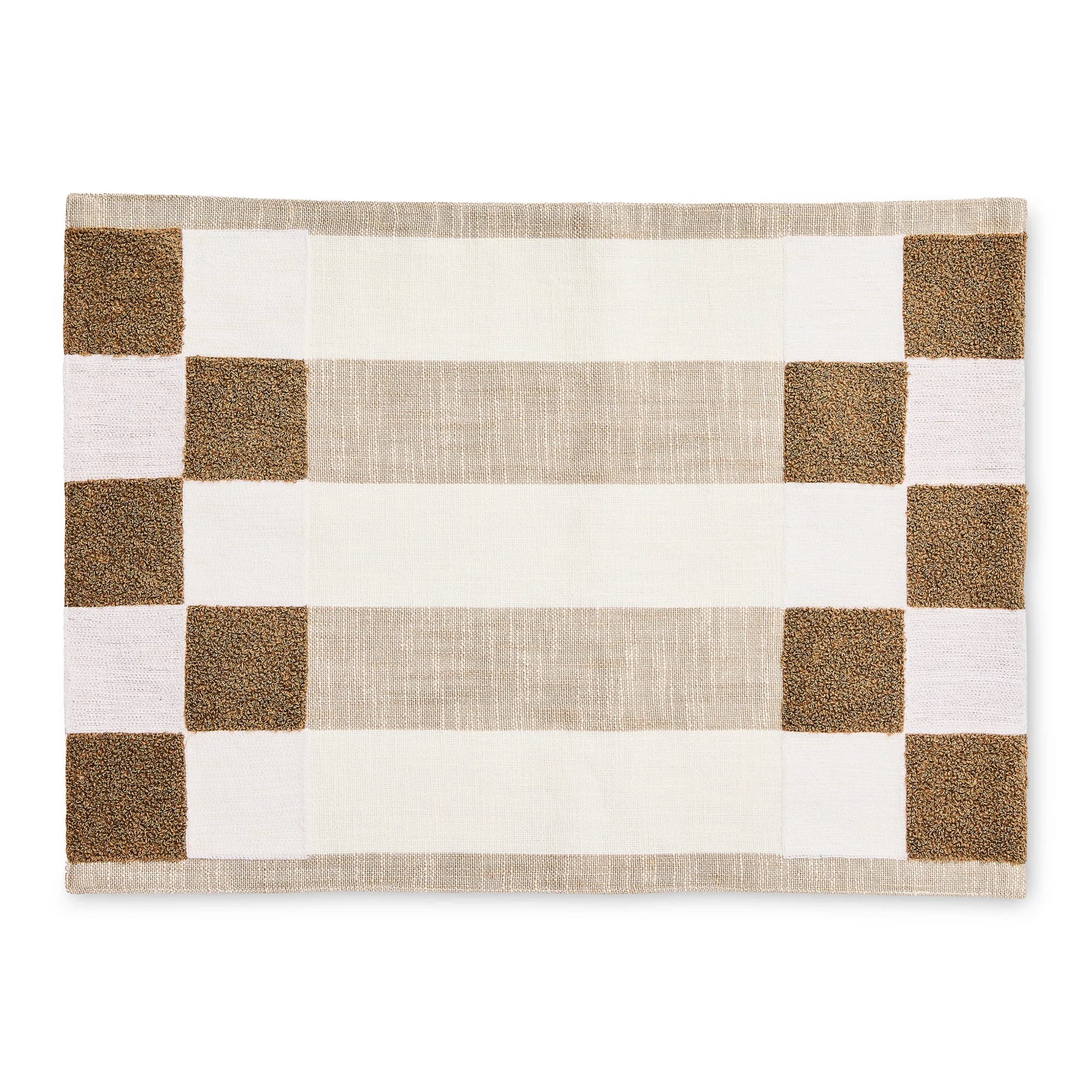 Flax Checks and Stripes Placemats, Set of 4