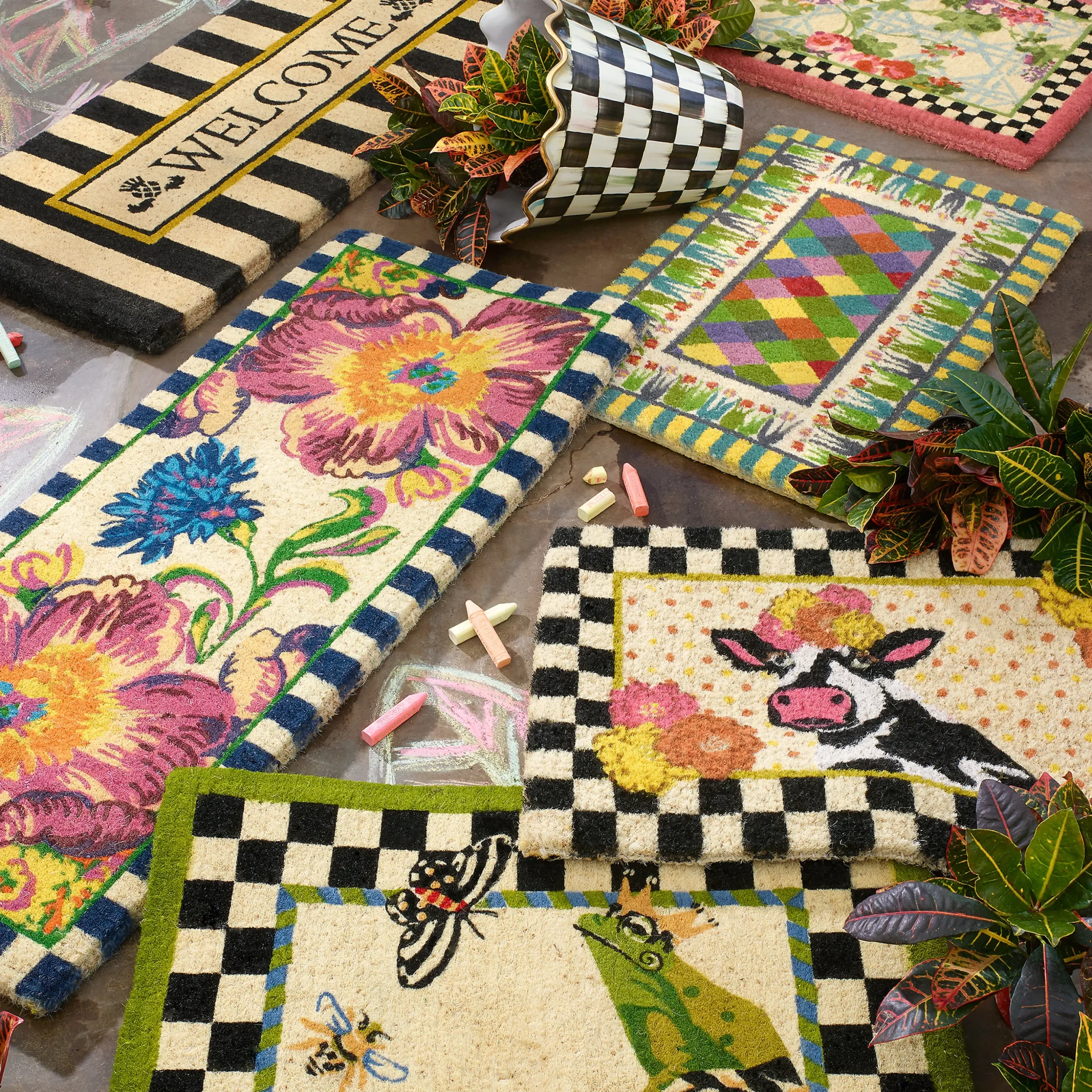 Flower Market Double Door Entrance Mat